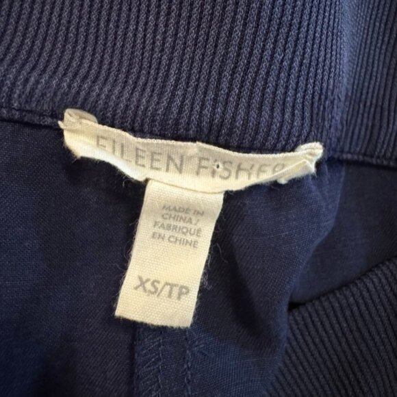 EILEEN FISHER Navy Blue Pleated Wide Leg Cropped Tencil Stretch Pants XL - Picture 3 of 7